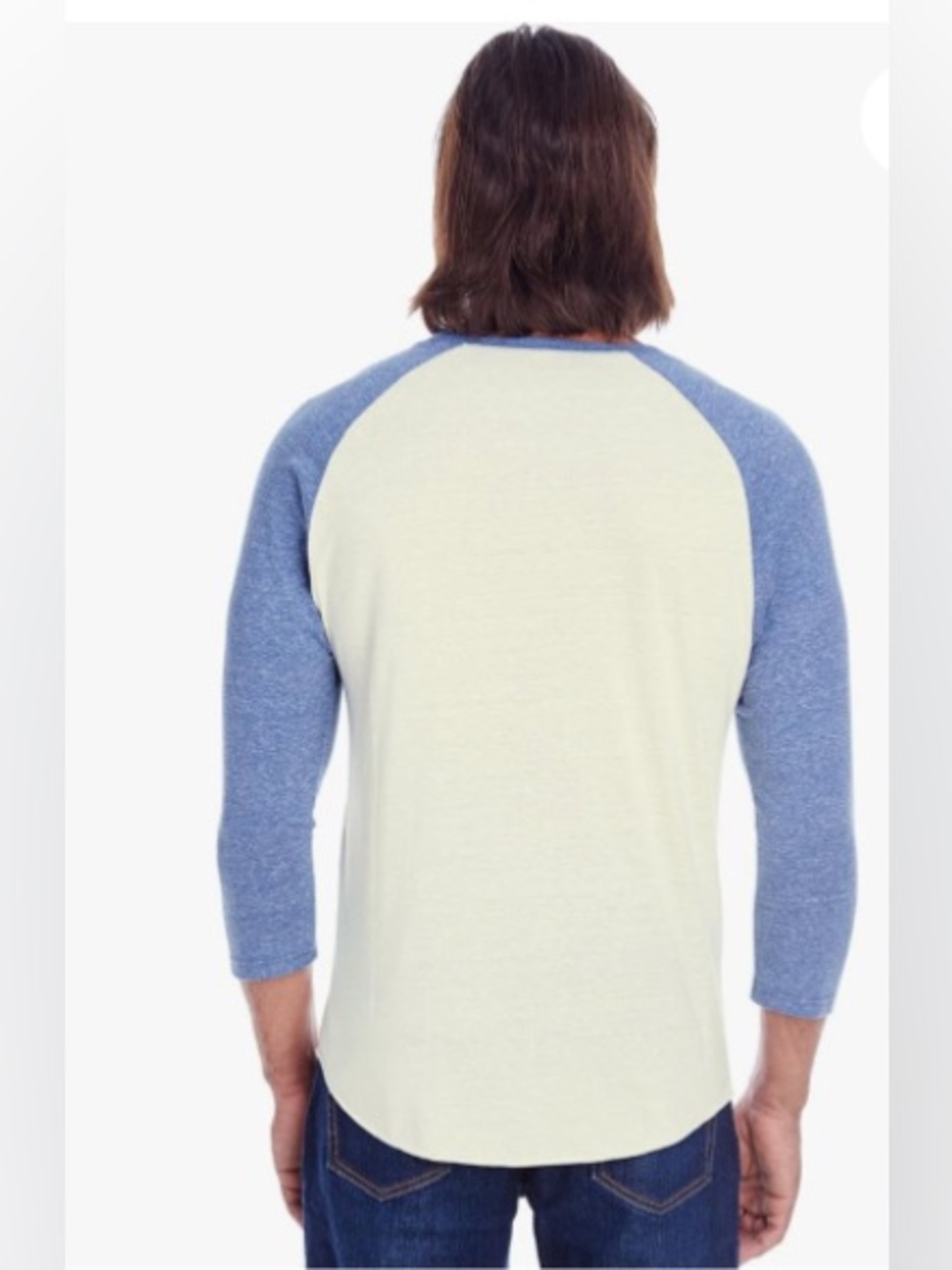 NWOT Threadfast Apparel Unisex Triblend 3/4-Sleeve Raglan - Picture 2 of 8